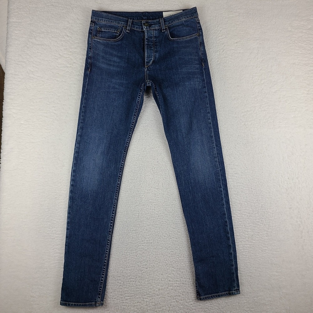 Rag Bone Jeans Mens Blue 31x33 Standard Issue Fit 2 Slim Button Fly Dukes‎ Wash